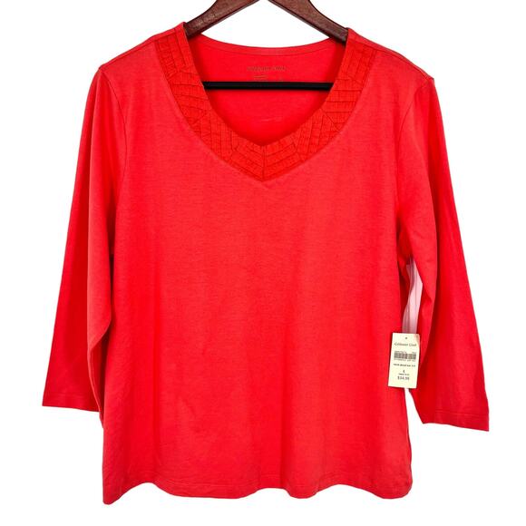Coldwater Creek Tops - NEW NWT Coldwater Creek Sz Large 14/16 Red 3/4 Sleeve Blouse Shirt Top Business